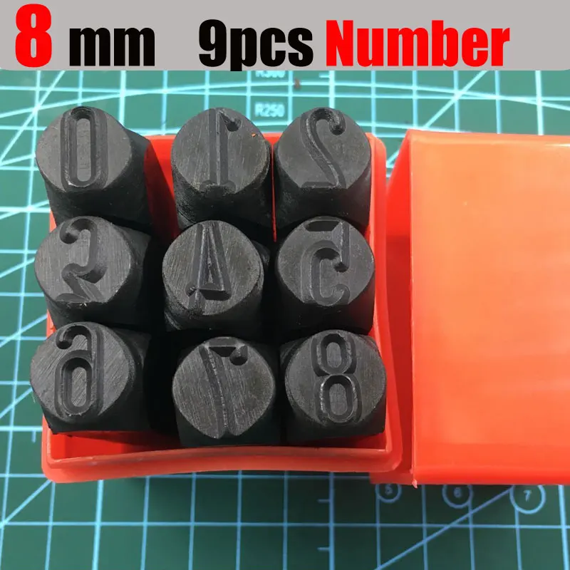8mm Number Стальной штамповочный Набор для штамповки инструмент для штамповки цифр буквы Алфавит штампы инструменты DIY ювелирные изделия золото серебро Металл Кожа логотип штамп - Цвет: 8mm Number