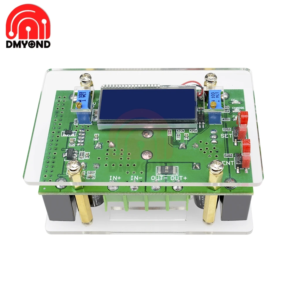 Adjustable 10A lcd двойной дисплей Регулируемый CC CV повышающий источник питания модуль повышающего преобразователя доска с корпусом корпуса