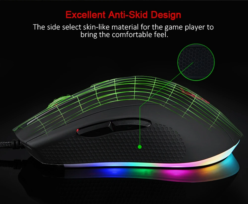 Новое поступление Motospeed V60 5000 dpi Проводная игровая мышь 7 клавиш Сверхбыстрая Pmw3325 Высокоточный оптический двигатель 100 дюймов/с