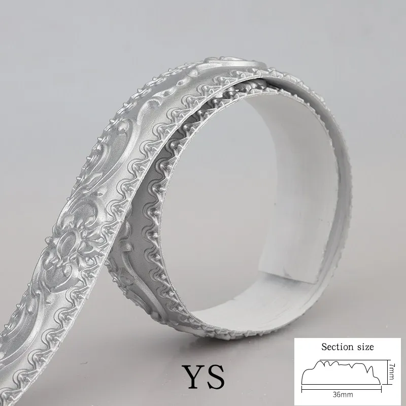 Silver Европейский ПВХ декоративная линия гостиной ТВ фон стены украшение полосы всего тела зеркало боковые полосы штукатурка celing линия - Цвет: Silver