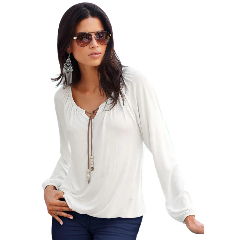 2018 Осенняя Дамская Повседневная футболка с длинным рукавом Элегантная Шифоновая