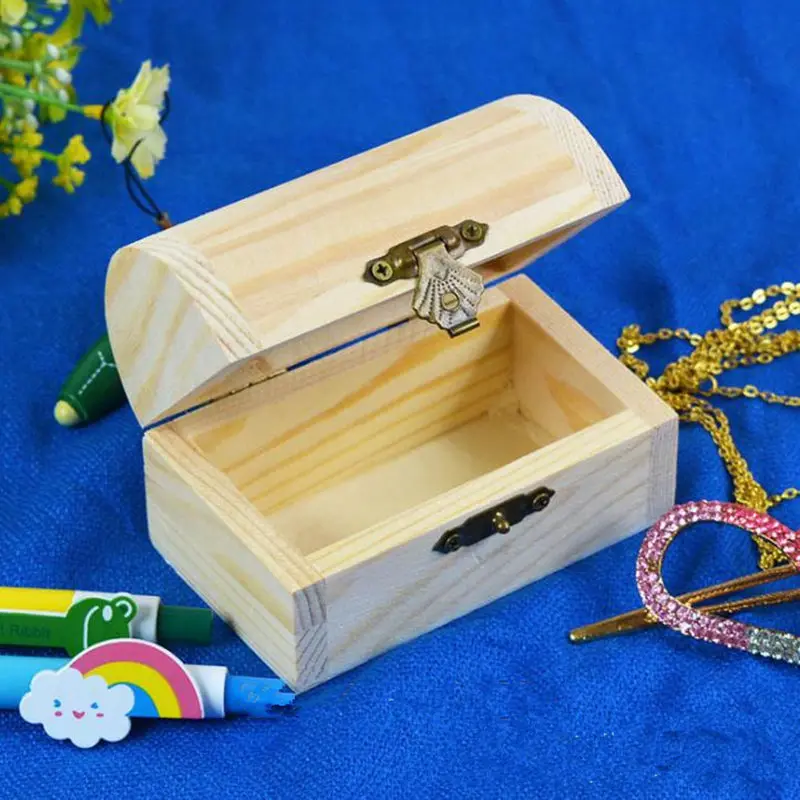 Wood Small Wooden Box With Lid and Lock Jewerally Storage Wedding Table Gift F20173291 | Дом и сад