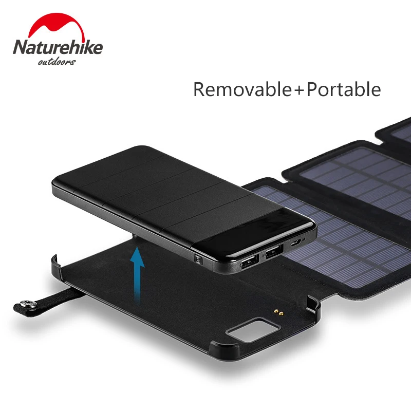 Naturehike 10000 mAh наружная Быстрая зарядка Солнечная Мобильная мощность большой емкости походный портативный складной солнечное зарядное устройство для сотового телефона