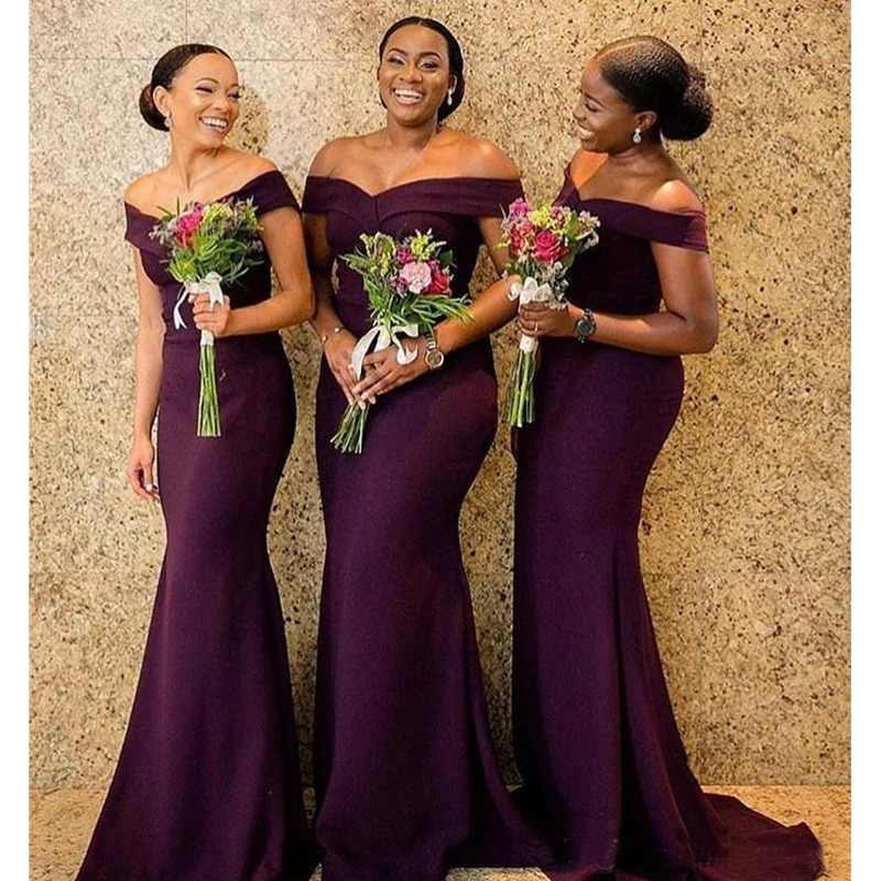 Vestido longo южноафриканские фиолетовые платья подружки невесты Формальные