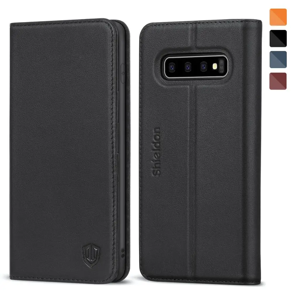 Чехол-бумажник SHIELDON для Galaxy S10 Plus, чехол из натуральной кожи с блокировкой RFID, слот для кредитных карт, раскрывающийся Магнитный чехол для S10P