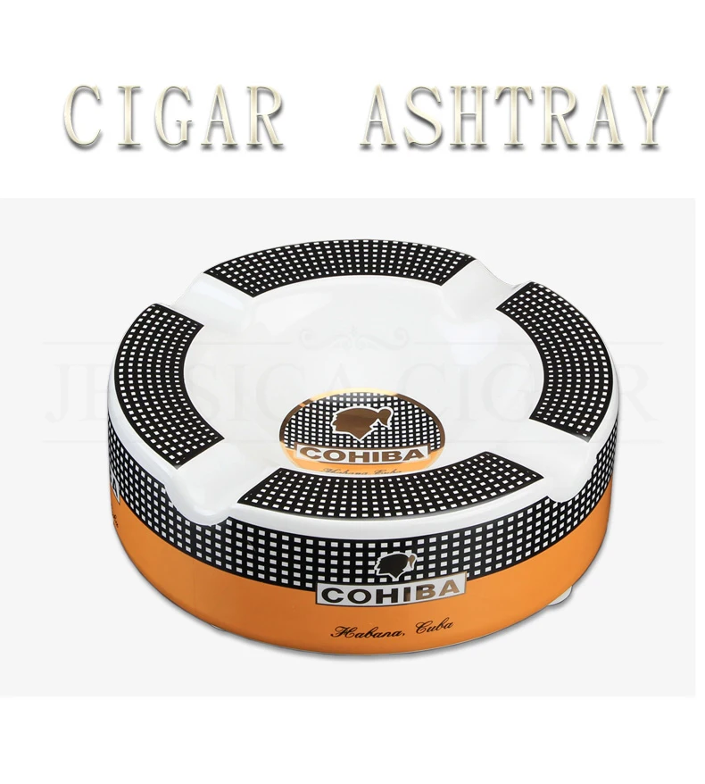 Портативная Сигара Пепельница Cohiba креативный мини открытый домашний декор для стола Классический круглый роскошный керамическая пепельница
