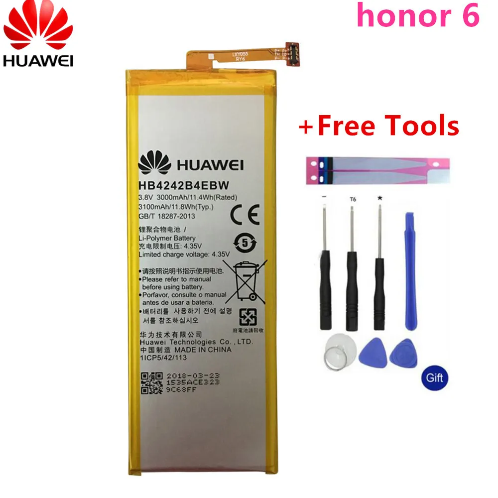 Для huawei Батарея для huawei honor 4X honor 6 honor che2-l11 H60-L01 H60-L02 H60-L11 H60-L04 HB4242B4EBW 3000 мА-ч