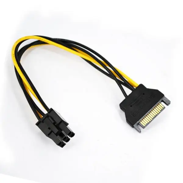 Новый Кабель адаптер SATA Power to 6pin Express 15pin 20 см PCIe PCI e для видеокарты|Кабели| |