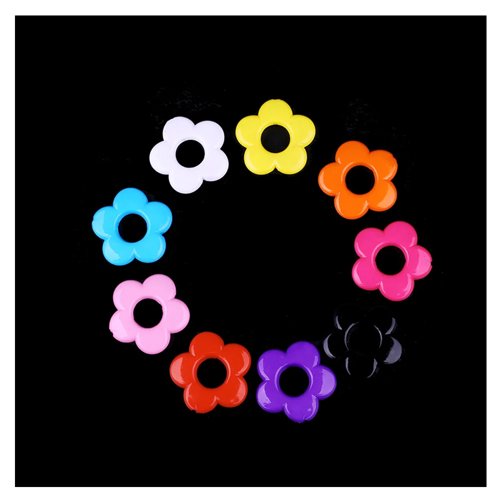 Смешанные одноцветные большие круглые акриловые бусины с цветами 20 шт./лот