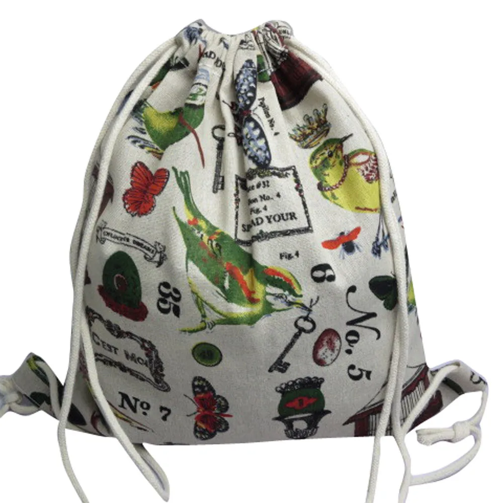 

Maison Fabre drawstring backpack backpack schoolbag Unisex Backpacks Retro Printing Drawstring Backpack Drop shipping O0928#25