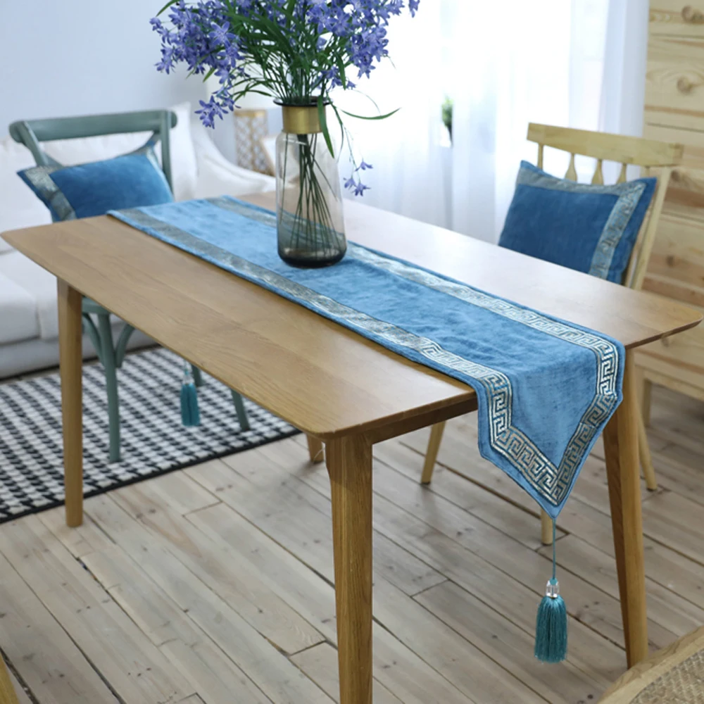 ESSIE HOME роскошная классическая синяя Павлин Синяя мягкая синельная Вельветовая