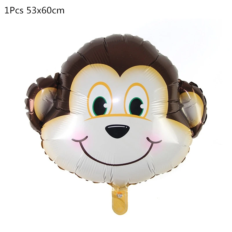 1pcs monkey Джунгли вечерние воздушные шары из фольги в виде животного зоопарка животных джунглей тематическая вечеринка на день рождения украшения Дети День рождения воздушные шары для вечеринки в стиле сафари Декор - Цвет: 1pcs monkey