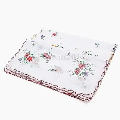 12 шт./компл. в партии Женские винтажные хлопковые квадратные носовые платки