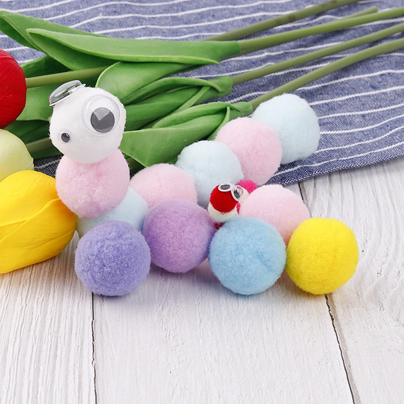 35 шт. меховой плюшевый шар DIY ремесло для детей Пазлы искусственный цветок помпон
