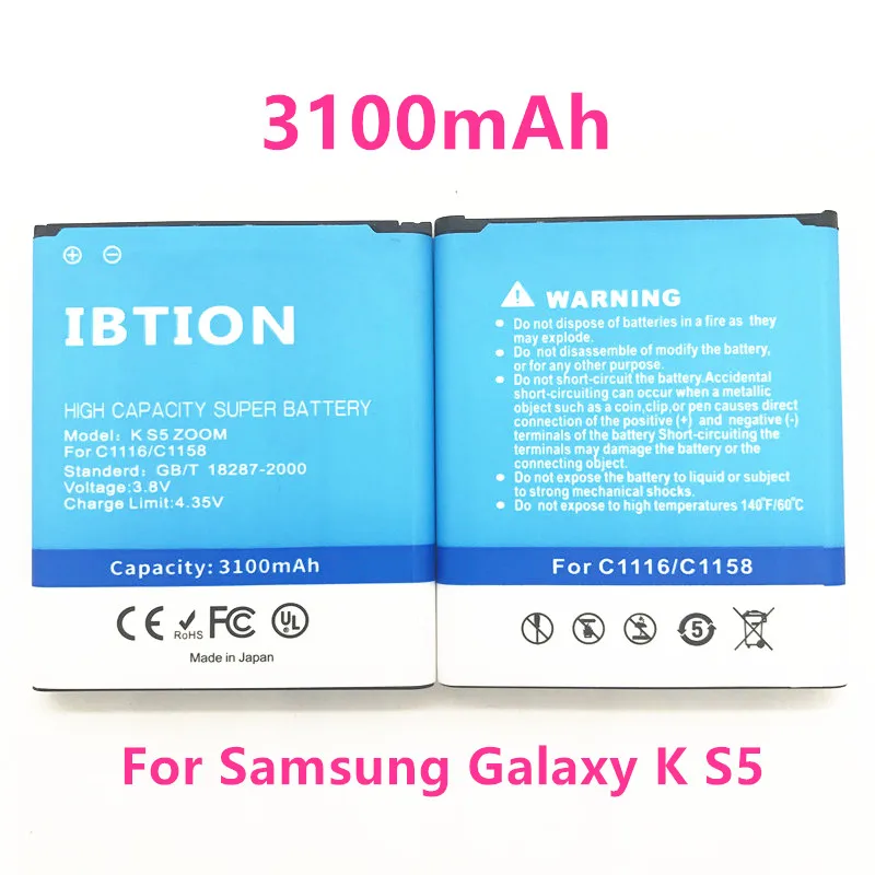 IBTION 3100 mAh аккумулятор EB BC115BBC для samsung GALAXY K Zoom SM C1116 C1115 C1158 аутентичная батарея