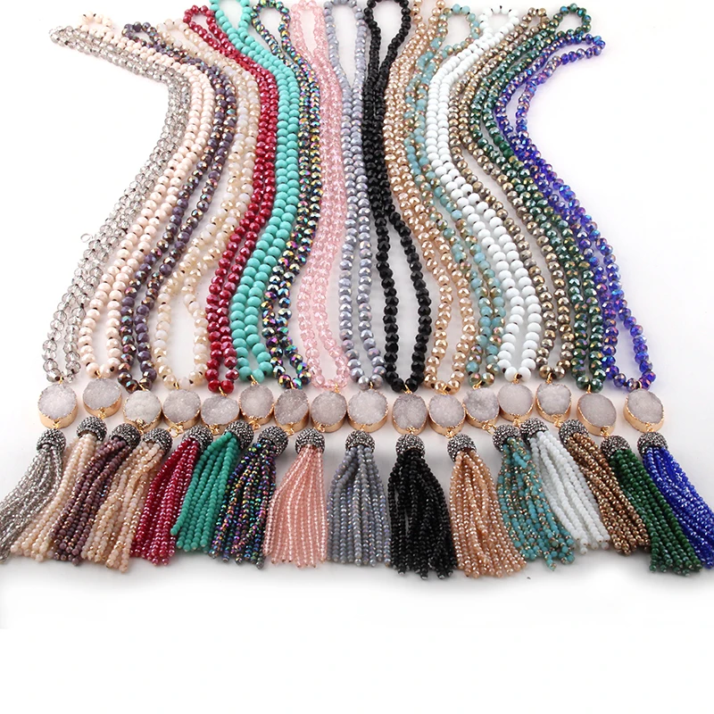 MOODPC модное богемное этническое Ювелирное стекло с кристаллами узелковая белая