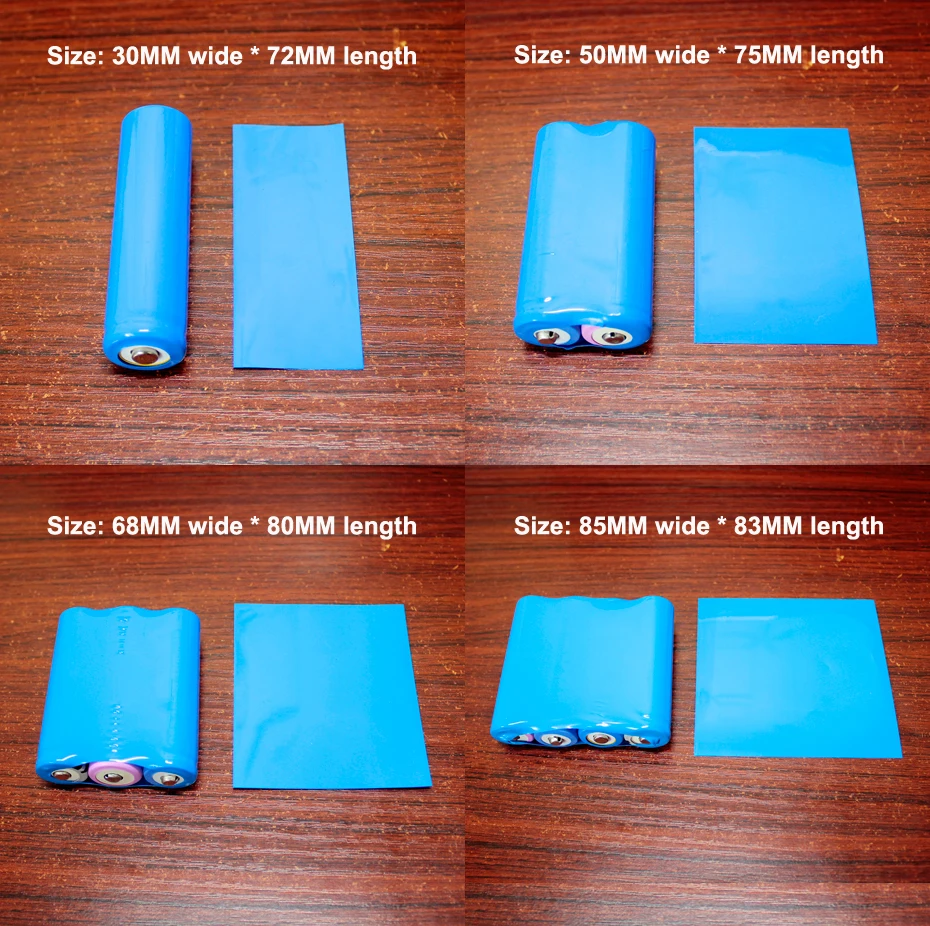 aliexpress.com - 100pcs/lot 18650 lithium battery heat shrinkable sleeve battery sheath PVC flame retardant insulating sleeve packaging film