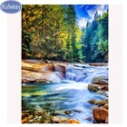 Полный сверла алмазные картины пейзаж водопада 3d природный пейзаж Алмазная мозаика из бисера Вышивка лес 5d крестом Стразы мозаика