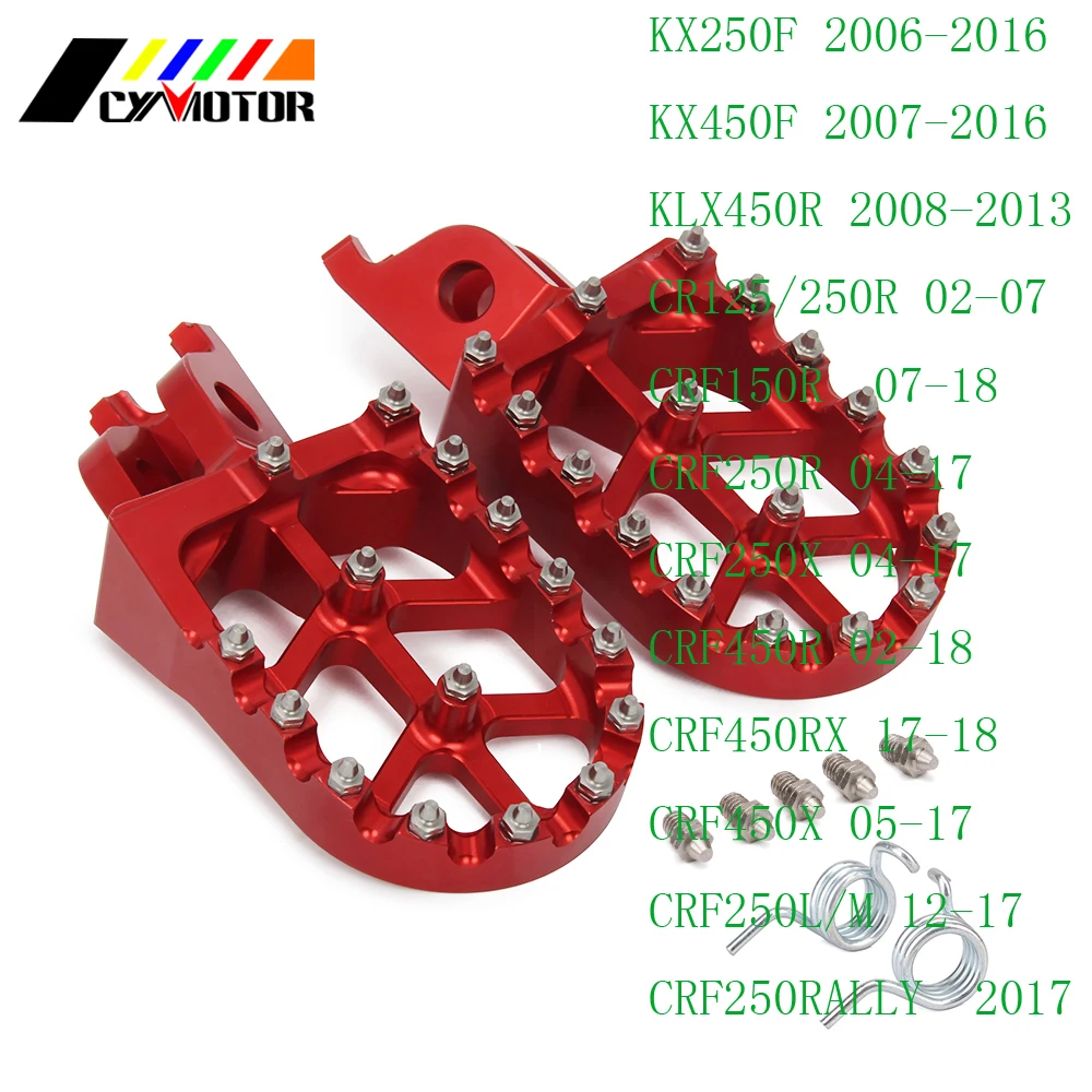 2 ЧПУ мотоцикл подножки мотоцикла подножек для KXF CRF CR TC TE TX FX YZ YZF WR WRF 85 125 150 250 426 450 с героями мультфильма «Холодное сердце», X FX L, M - Цвет: 2