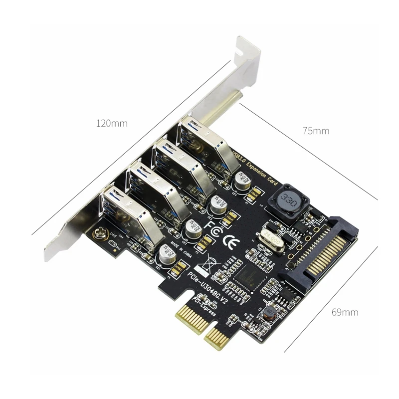 4 порта Usb3.0 карта расширения 5 Гбит/с Pci E Express адаптер конвертер для Pcie X1 X4 X8 X16 Windows