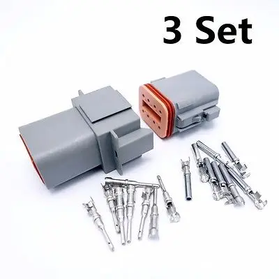 

3 Sets Deutsch DT06-8S DT04-8P Eight Pins Male Female Waterproof Auto Connector