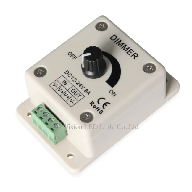 10 шт. в партии LED PWM диммер 12-24 В 8A 96 Вт (12 В) или 192 (24 | Лампы и освещение