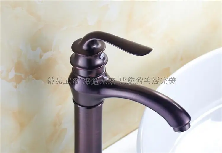Винтажный стиль античная кран черный высокий ванной faucets латунь отделка