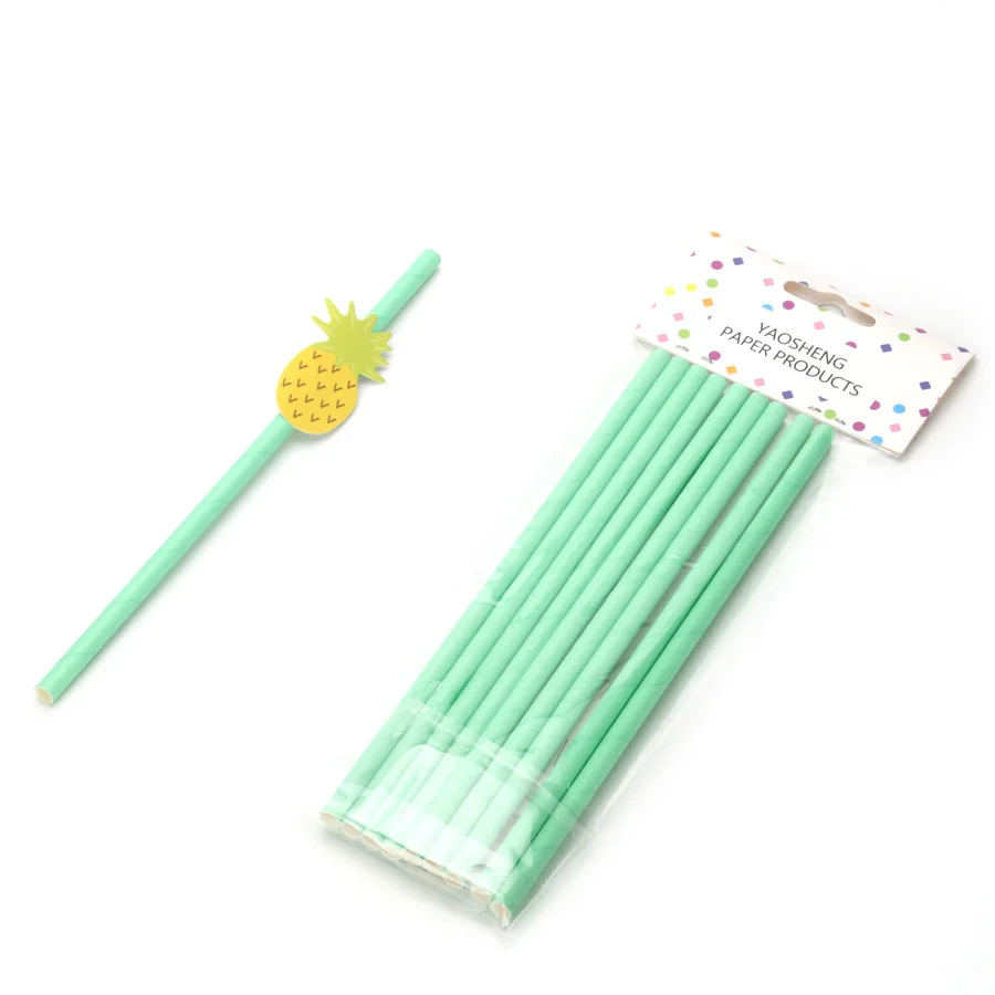 10PCS Paper Straws Flamingo Pineapple Lemon Strawberry Hawaiian Party Decoration Summer Fruits Tropical Drink Supplies Straw | Дом и сад