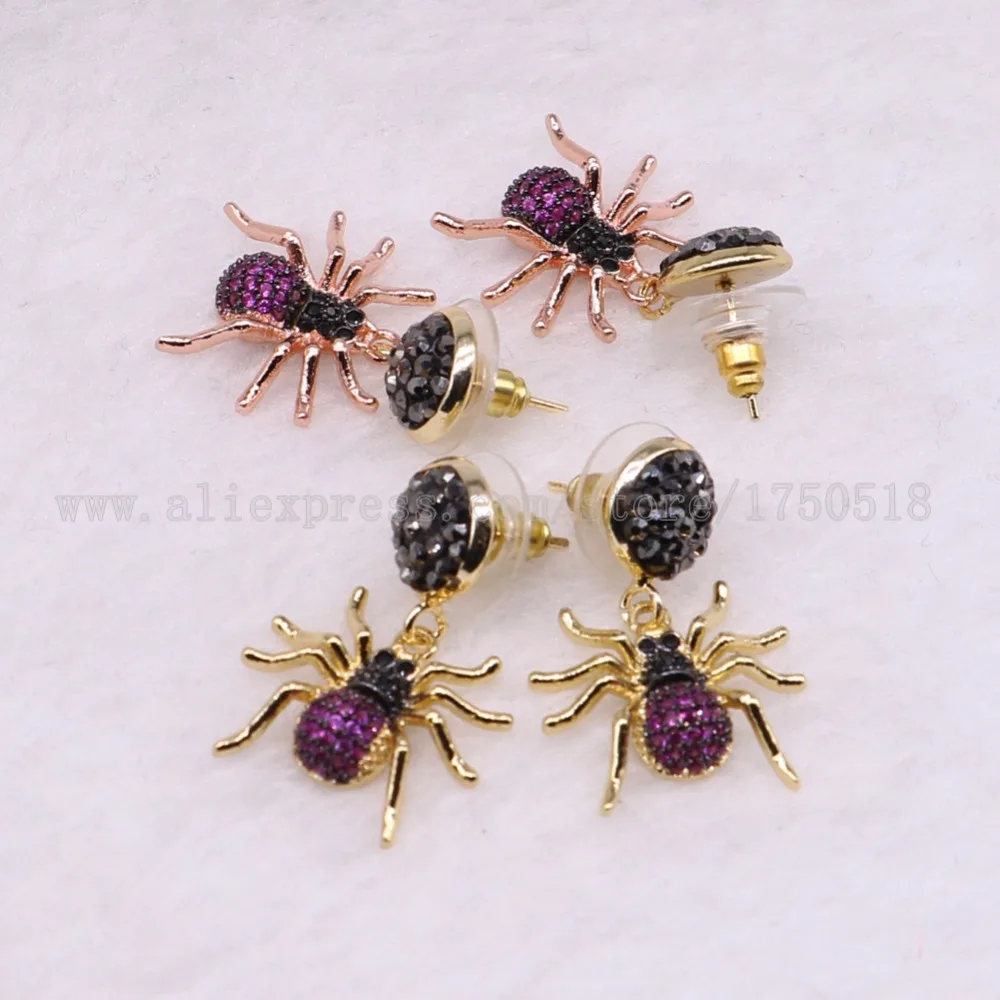 5 пар Разноцветные серьги гвоздики в виде насекомых|spider earrings|earrings with studsearrings earring |