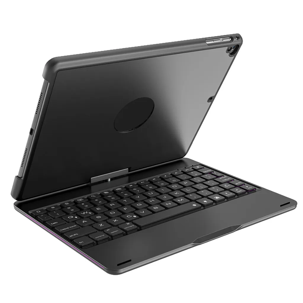 Черный Клавиатура VOBERRY для IPad Air/Pro 10,5 чехол с откидной крышкой на 360 градусов Беспроводная Bluetooth клавиатура с подсветкой Bluetooth клавиатура#2 - Цвет: Черный