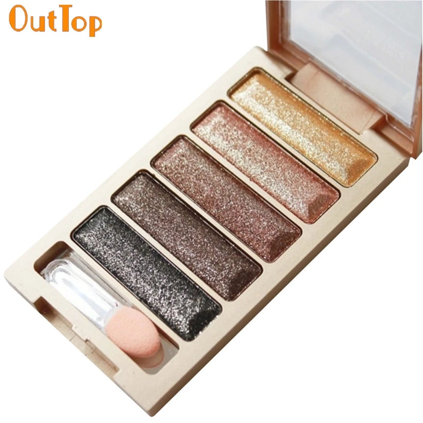 OutTop Love Beauty Женская Новинка 5 цветов блестящие тени для макияжа Палитра теней век 161104 Прямая поставка 180315