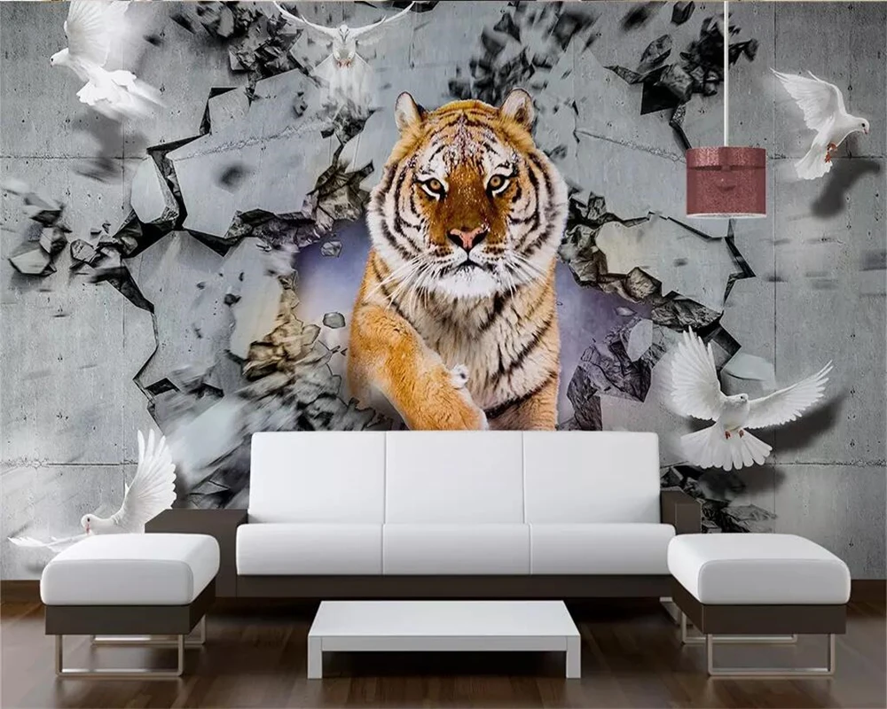 

beibehang Large custom wallpapers water mountain retro villa living room TV backdrop waterproof wallpaper for bathrooms