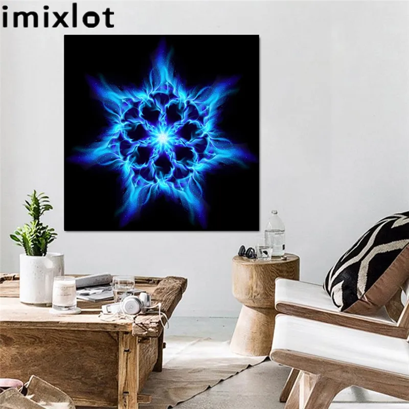 Imixlot голубое пламя Искусство Холст Картина Европейский стиль плакат Настенные