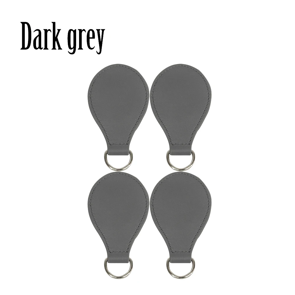 Dark grey Краевой рисунок, 2 пары, 4 шт., блестящий каплевидный конец, для Obag, ручка, ПУ, капля, крепление для O Bag, Obasket, ручка, часть - Цвет: Dark grey