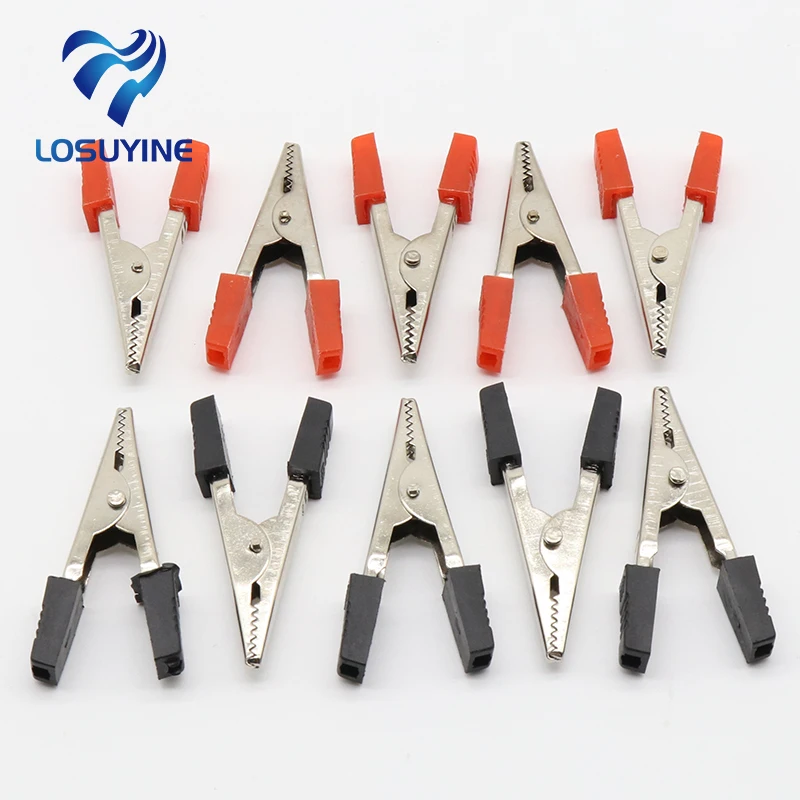 10 шт. 5 см красный + черный новый электрический инструмент крокодил зажим для