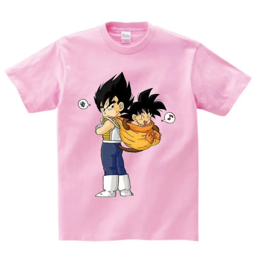 pink childreT-shirt Японские футболки с аниме рисунком для мальчиков, футболка с драконом и шариком кунг-фу, футболка для подростков, для больших детей, детские летние топы с короткими рукавами, N - Цвет: pink childreT-shirt