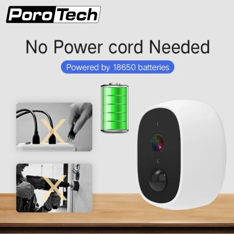 

Rechargeable Battery Powered WiFi Camera Y6 1080P Full HD Outdoor Indoor Security IP Camera with 130 Wide View Angle PIR alarm