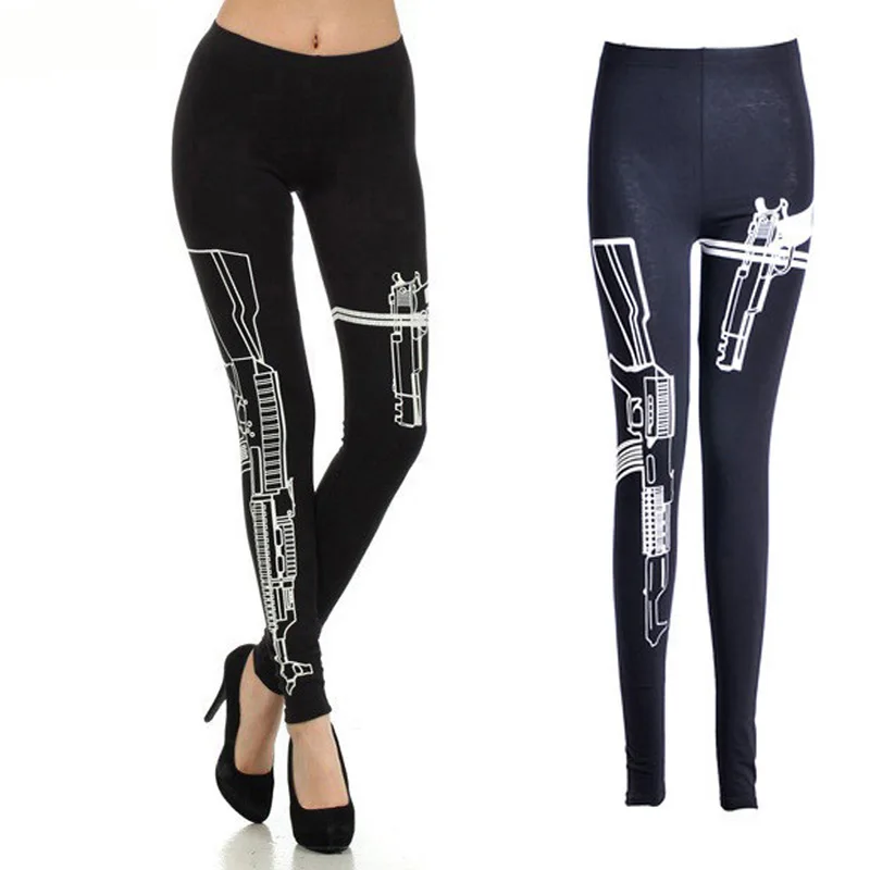 Для женщин S спортивных Леггинсы для пистолет Повседневные принты Штаны