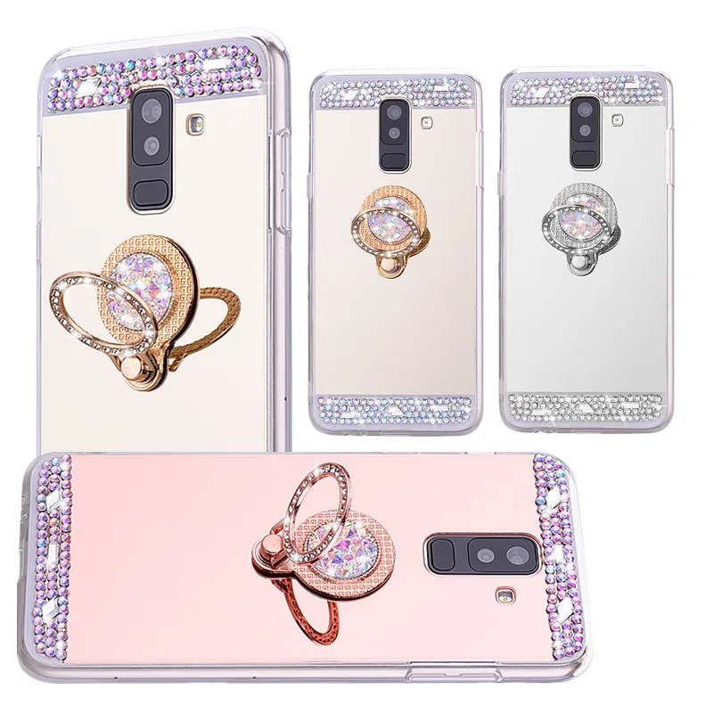 Зеркальный Мягкий чехол из ТПУ для телефона Samsung Galaxy A6 A7 A8 A9 2018 J4 J6 S8 S9 Plus J8 A600 J2 Core A5 J3 J5 J7 Neo 2017 S7 Edge