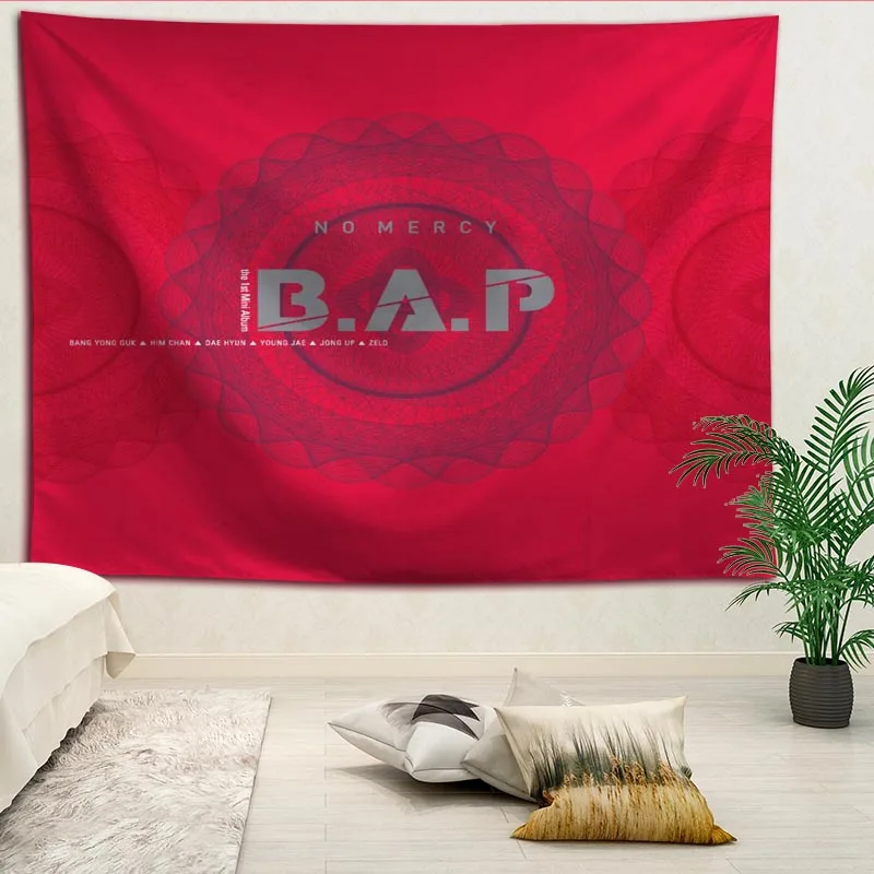 KPOP b. A. P гобелены Висячие ткани фон настенное покрытие спальни ремонт кровать украшение гобелен Пользовательский логотип - Цвет: 9