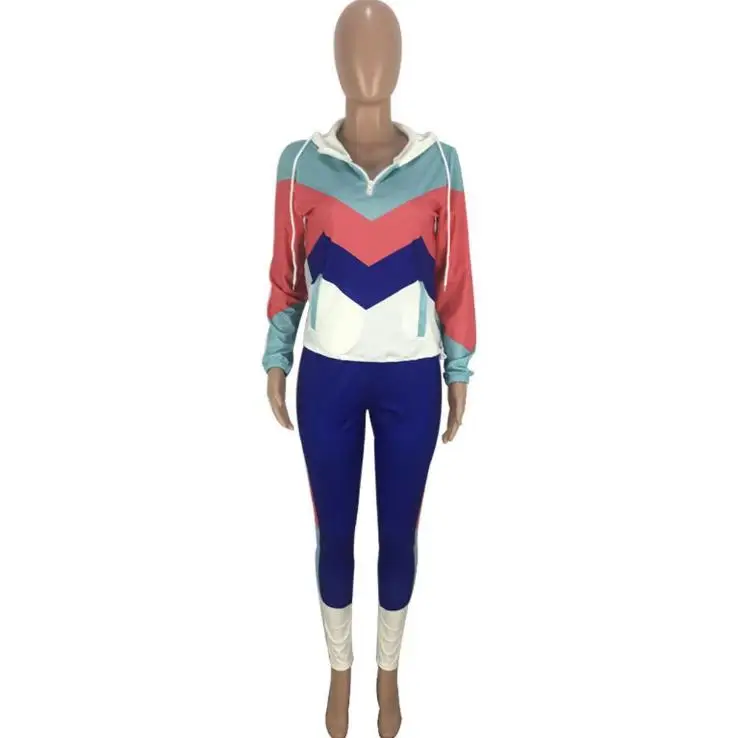 2019 осенне-зимний новый стиль модный комплект из двух предметов в полоску разных