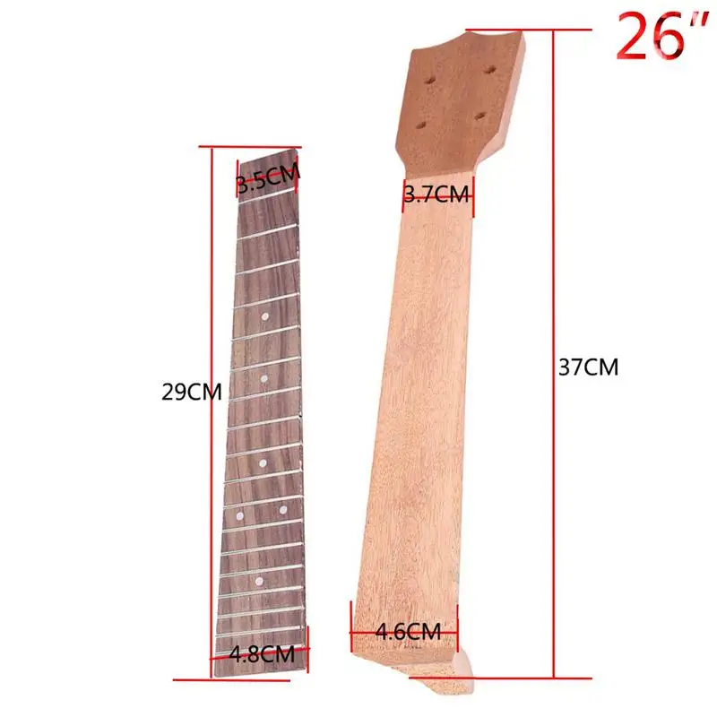 for 26 Inch 2" /23"/2" DIY Гавайские гитары укулеле гриф Гриф для сопрано концерта тенор Гавайи 4 струны гитары часть Аксессуар - Цвет: for 26 Inch