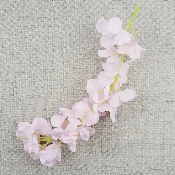 Noble pink Цвет, искусственная Цветочная лоза, Шелковый ротанг, Полоска, Глициния, шелковые гирлянды, романтические свадебные украшения, вечерние, сделай сам, рукоделие, венок - Цвет: Noble pink