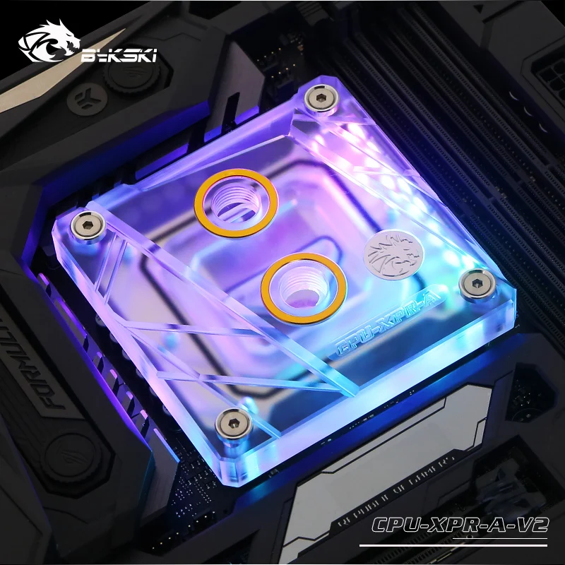 Bykski водоблок для процессора cpu-XPR-A-V2 для INTEL LGA1150 1151 1155 1156 2011X99 черный серебристый RGB поддержка GND водяного охлаждения