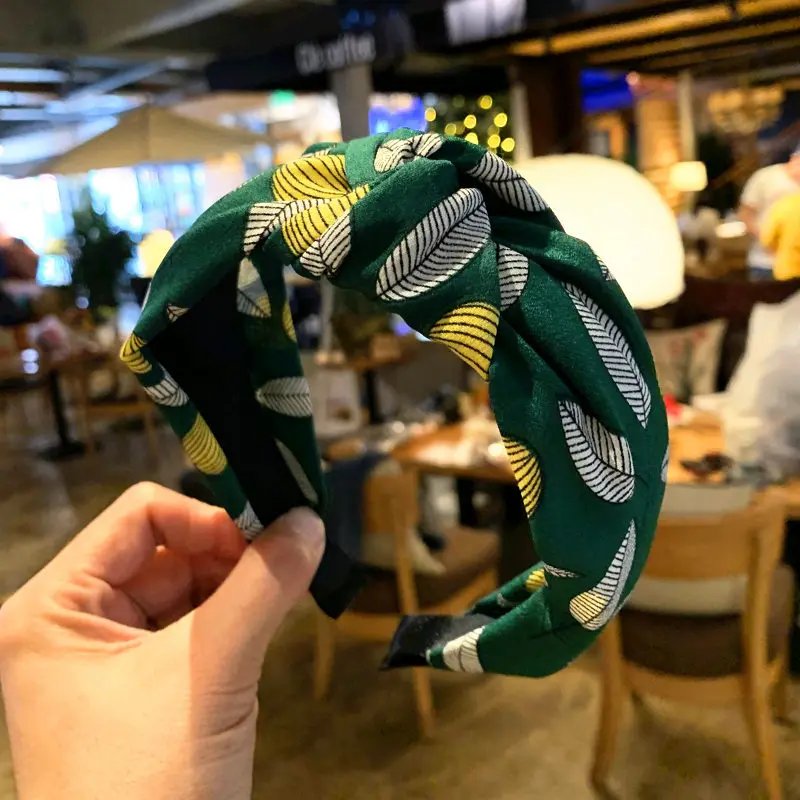 Для девочек лента для волос тюрбан красочные свежий листок резинка повязка на