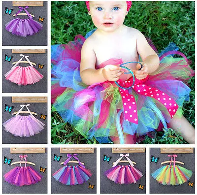 Детская Яркая юбка-пачка с блестками для танцев девочек 2 лет трехслойная
