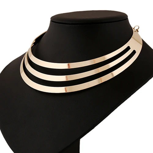 Women's Necklace Exaggerated 3 Layers Semi-Circle Statement Pendant Chain Choker 4QLN 4TS4 | Украшения и аксессуары