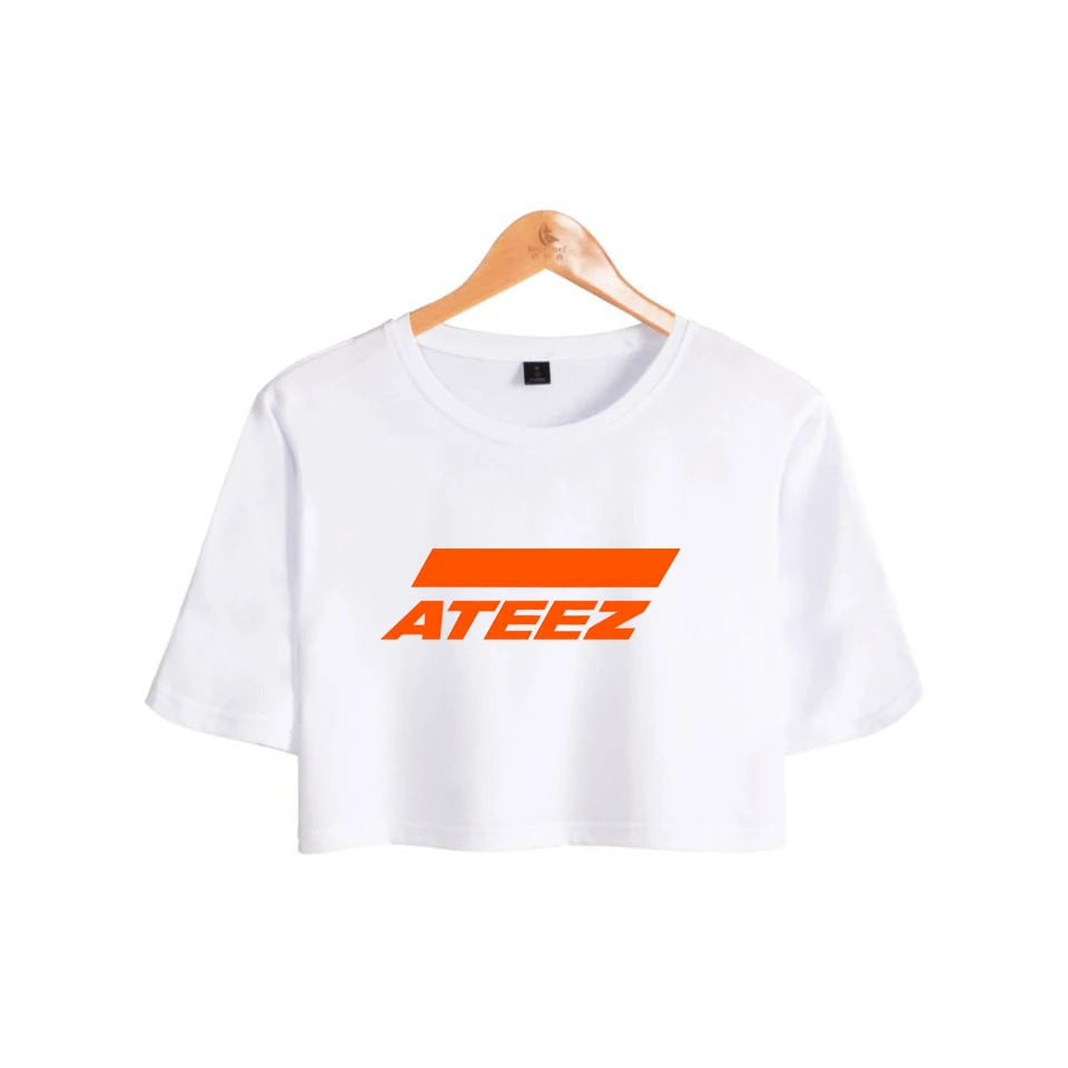 ATEEZ топы с принтом, летние шорты, футболка, Женская Сексуальная поп-одежда, горячая Распродажа, повседневная Harajuku размера плюс XXL