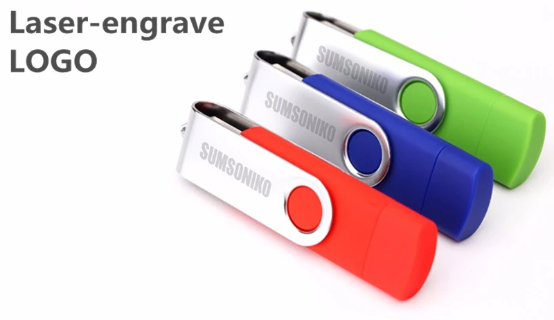 BRU 16GB32GB64GB OTG USB флэш-накопитель для телефона поворотный Android Pendrive USB3.0 Memory Stick OEM на заказ выгравировать печать логотипа