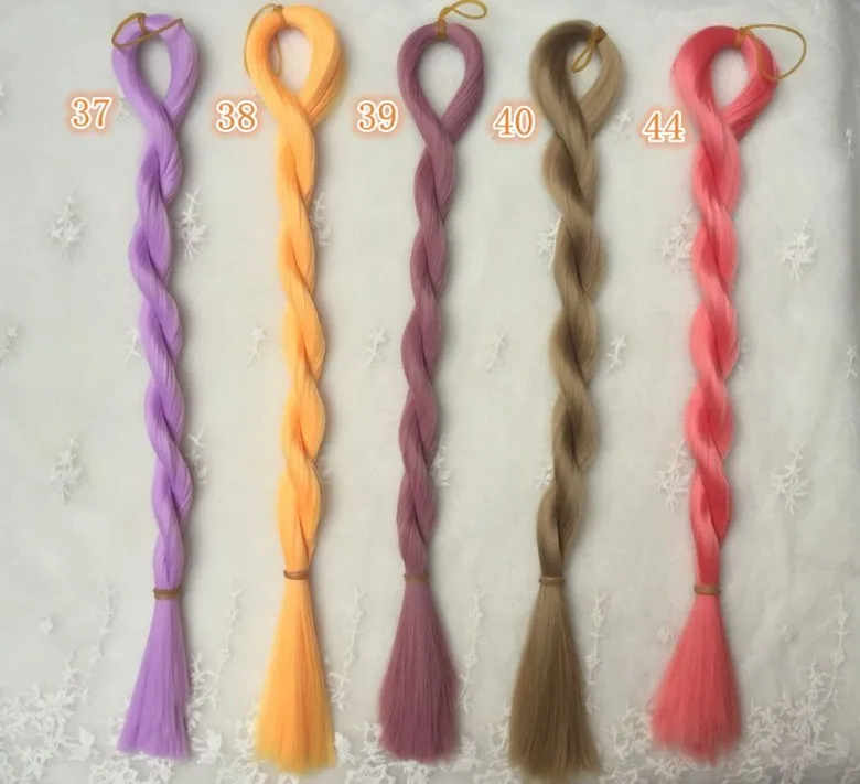 Wholesale 5pcs 80*100cm 48colors Silver/yellow/Purple Girl Doll Wig Straight Hair For BJD SD Fit for 1/4 Accessories | Игрушки и хобби